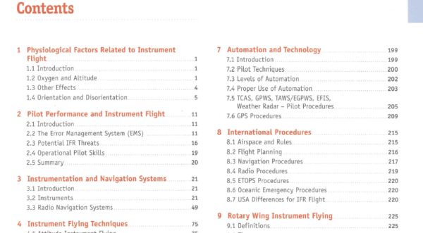 Instrument Procedures Manual avcanada table of contents