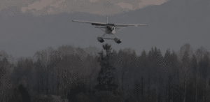 Landing a float plane