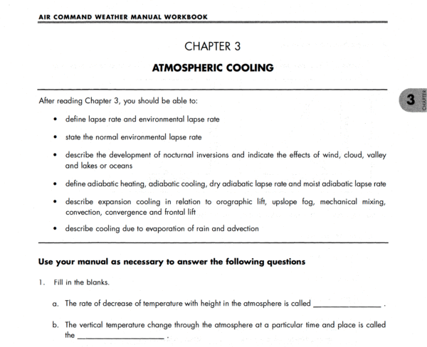RCAF Weather Manual Workbook sample page