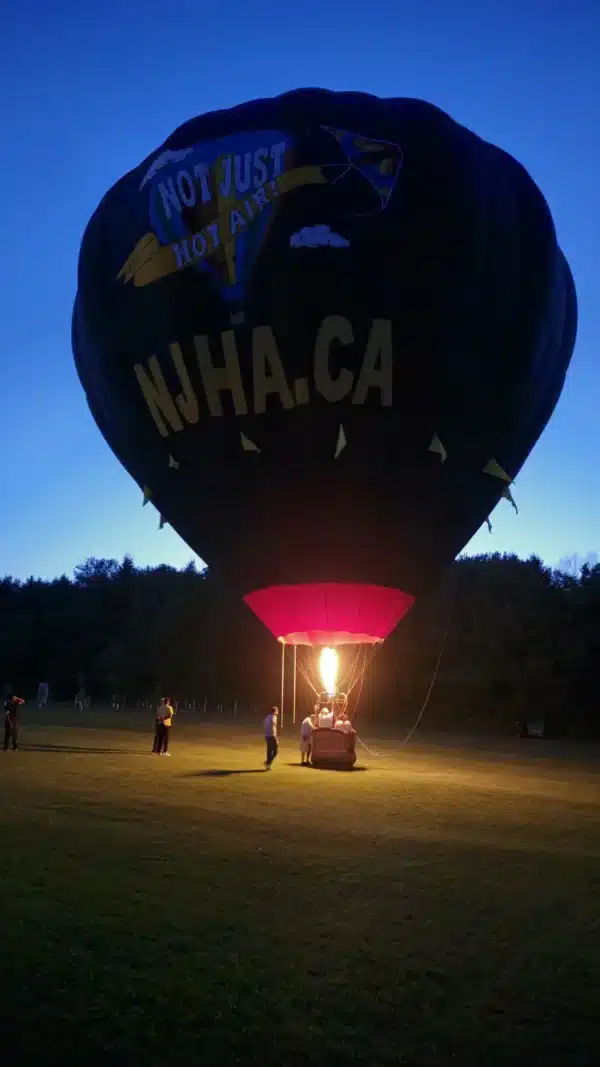 Hot air balloon at night